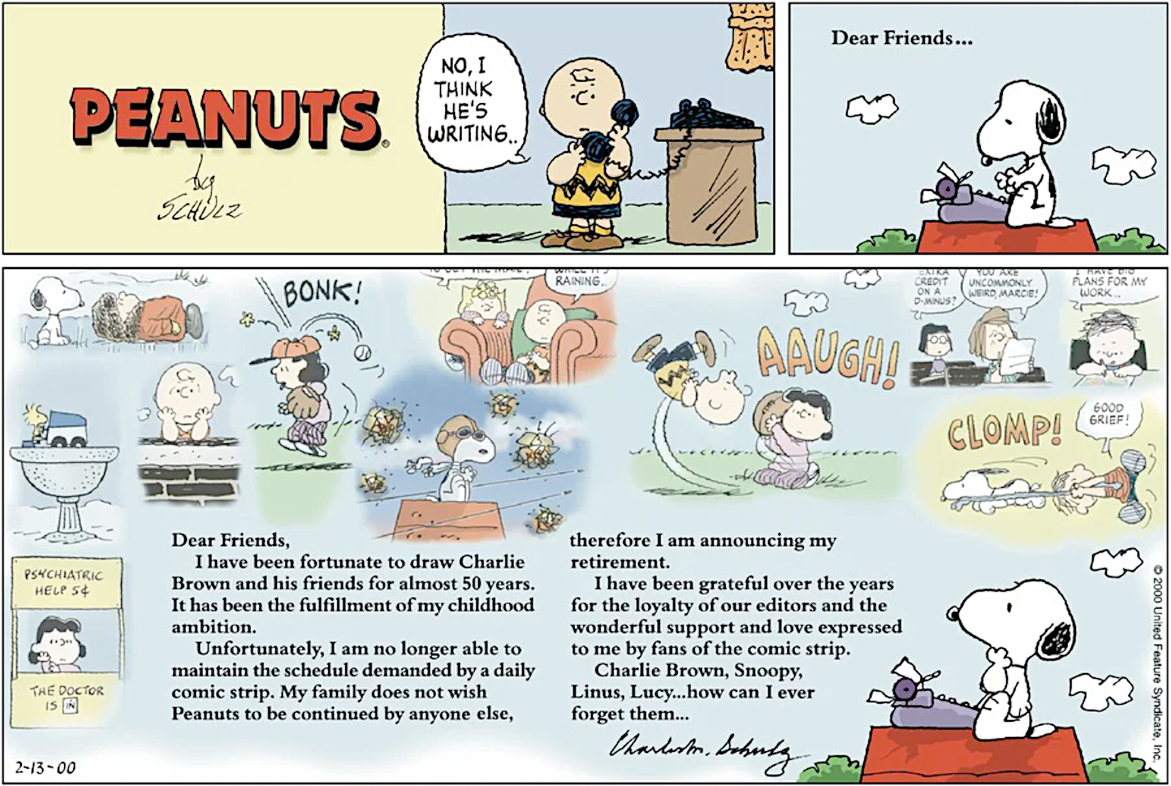 Peanuts Final Comic Strip Heartbreaking Goodbye