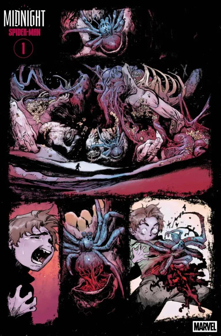 Peter Parker is eaten alive by a spider in Midnight Spider-Man #1