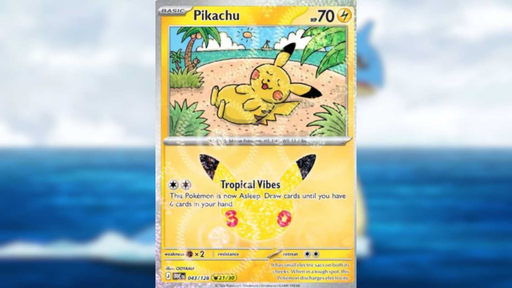 Pikachu Card 30th Anniversary