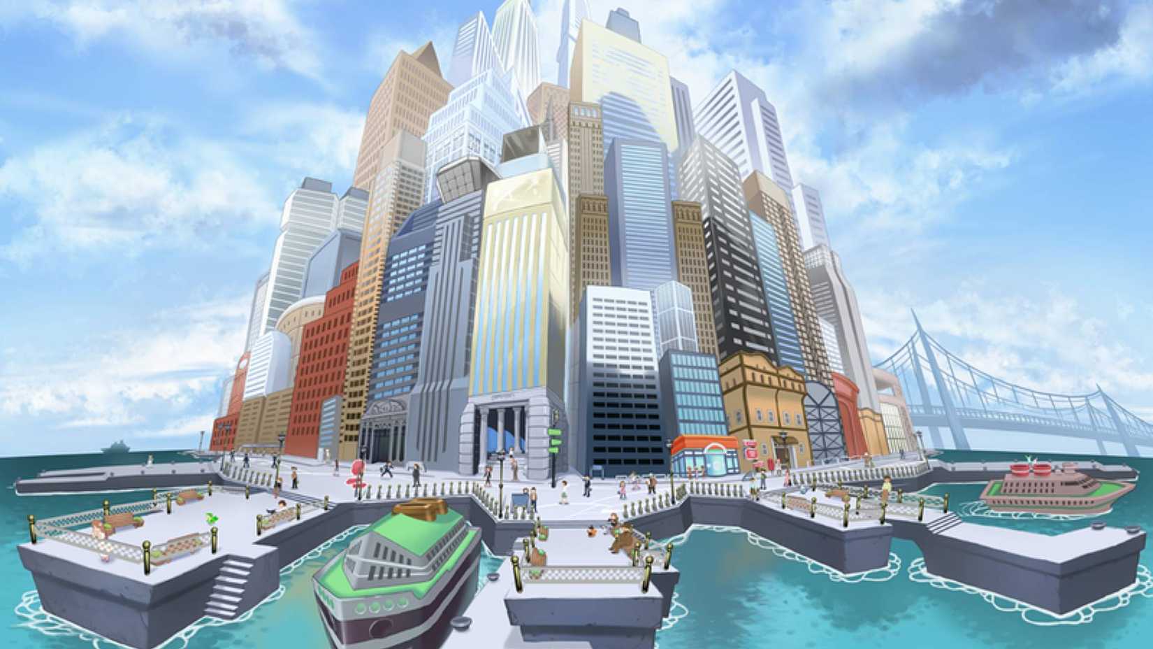 Art of Castelia City from Pokemon Black and White.