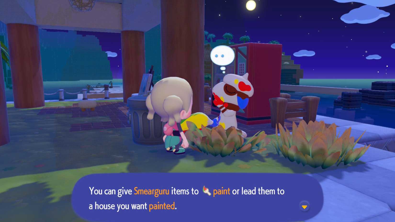 Pokemon Pokopia Ditto talking to Smearguru