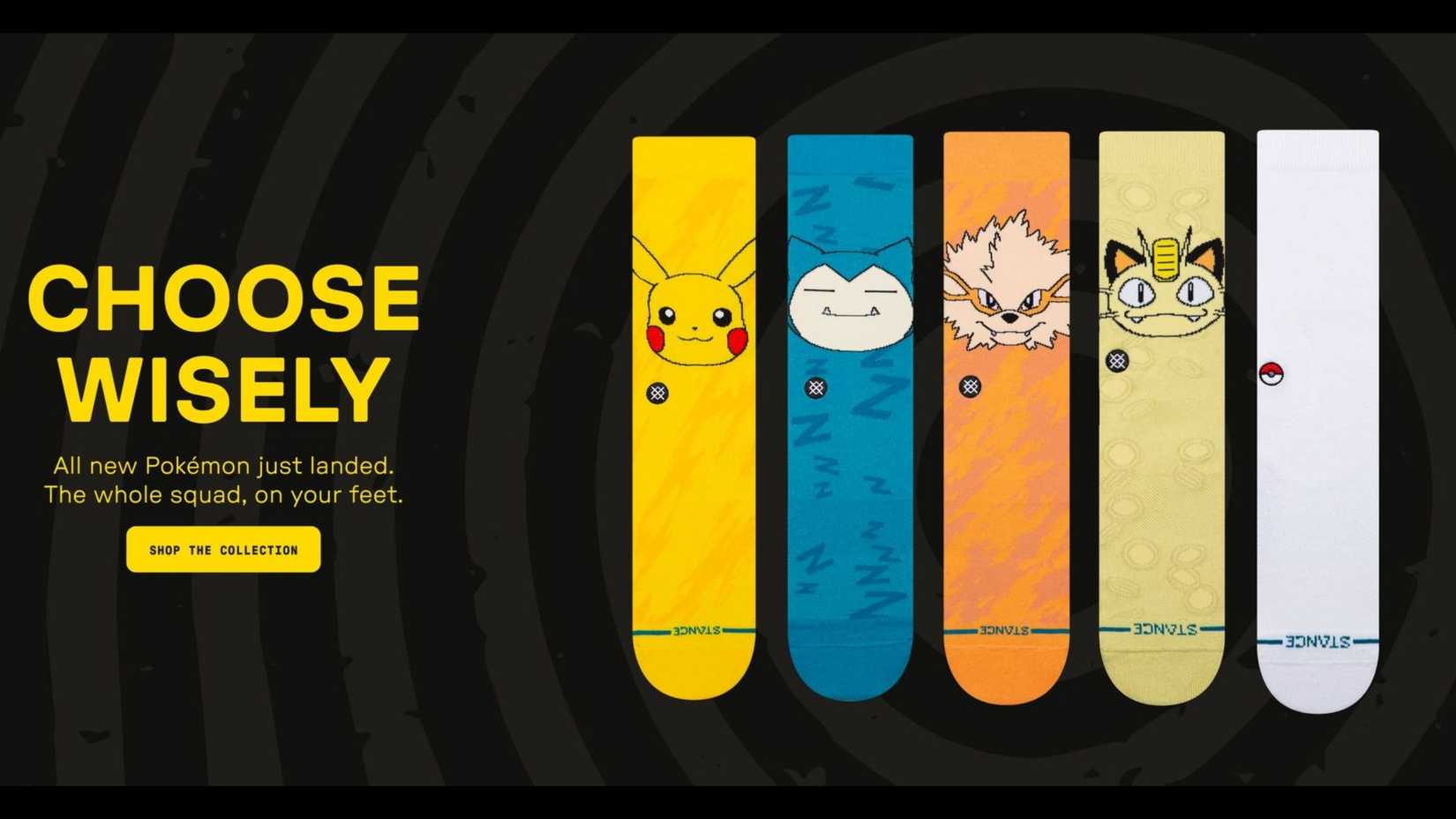 Pokemon Stance collaboration socks lineup with five sock designs