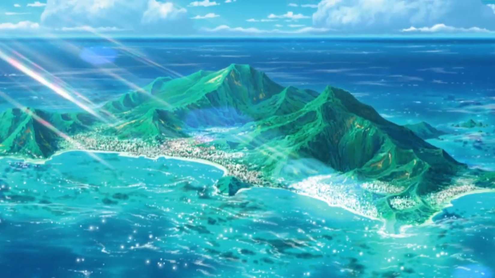 Pokemon Sun Moon series island oahu overhead
