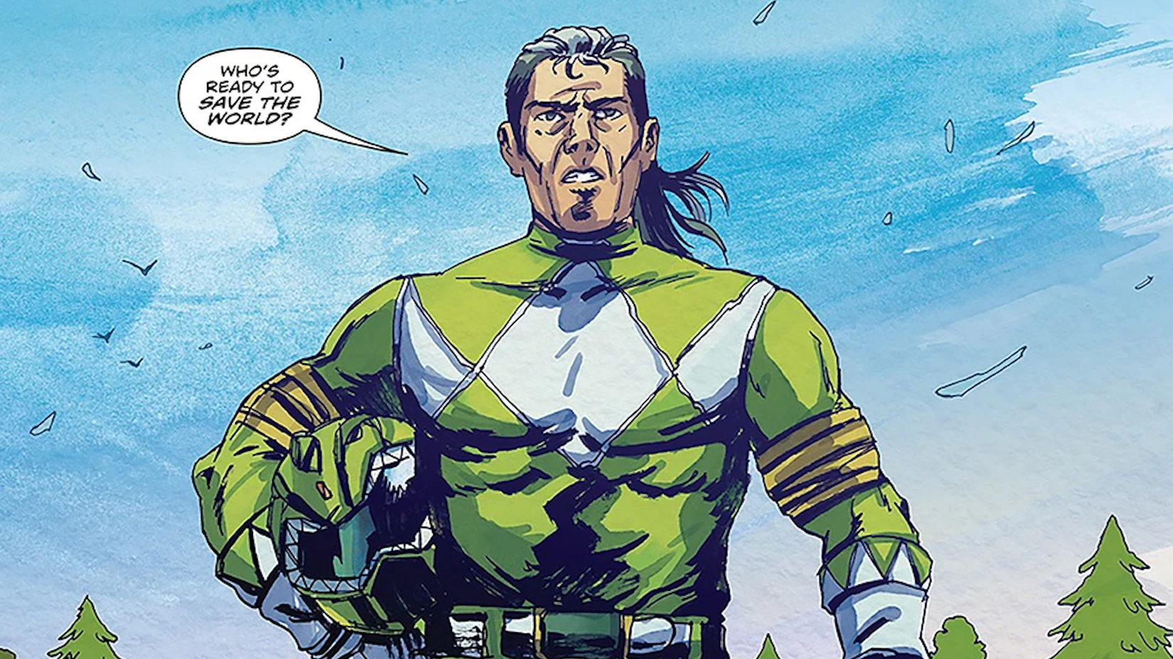 Tommy Oliver wearing his makeshift Green Ranger suit in Power Rangers: Green