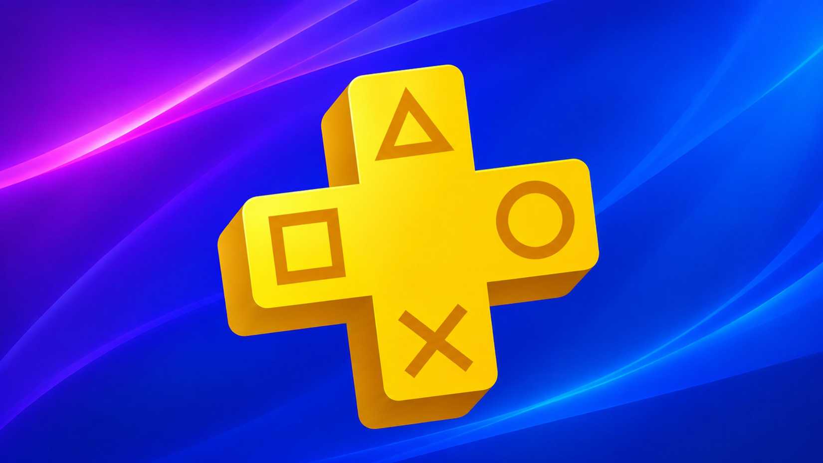 PS Plus image with purple streak and waves in background