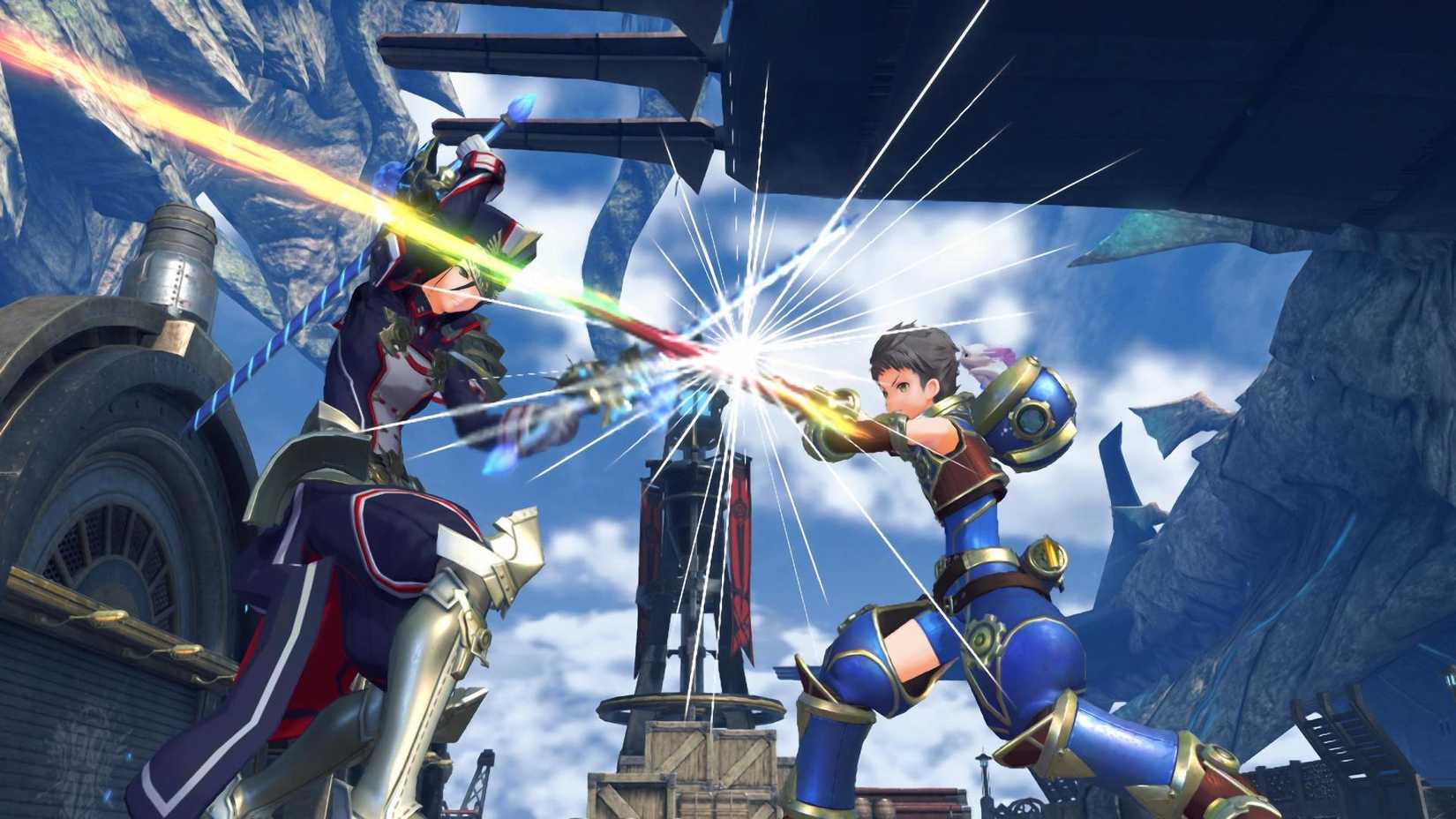 Rex and Morag clashing swords in Xenoblade Chronicles 2.
