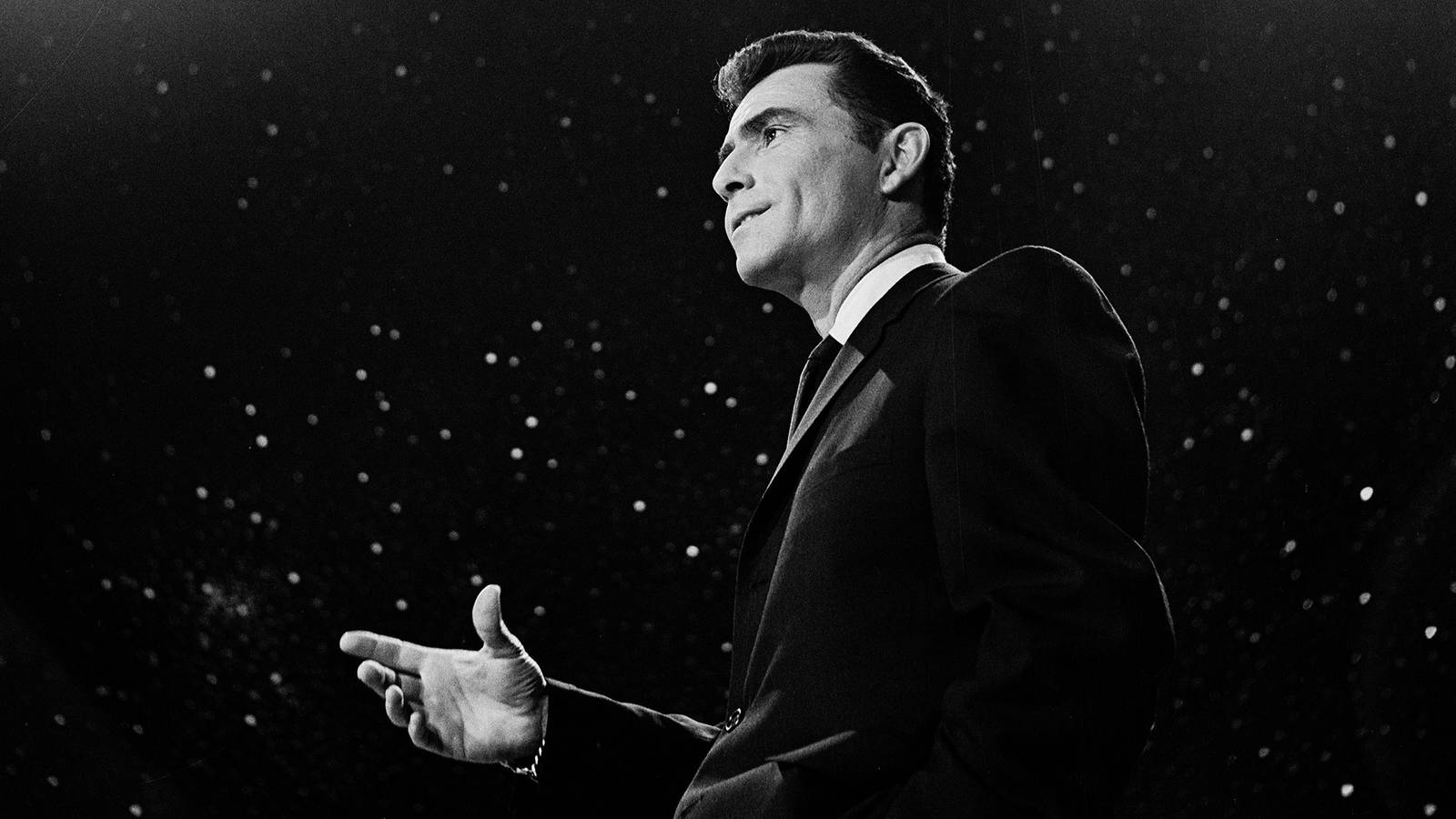Rod Serling talking in The Twilight Zone