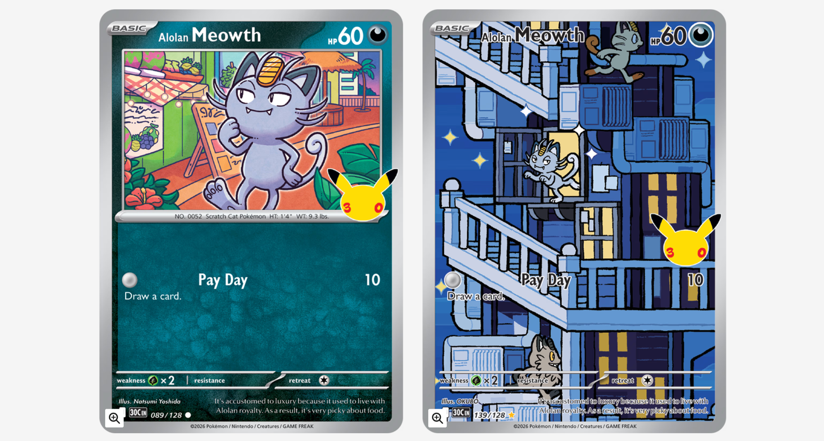 Image shows new TCG cards featuring Alolan Meowth