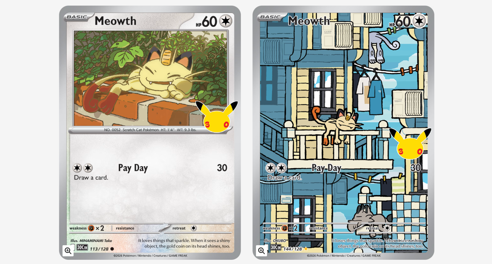 Image shows new Meowth Pokemon TCG cards