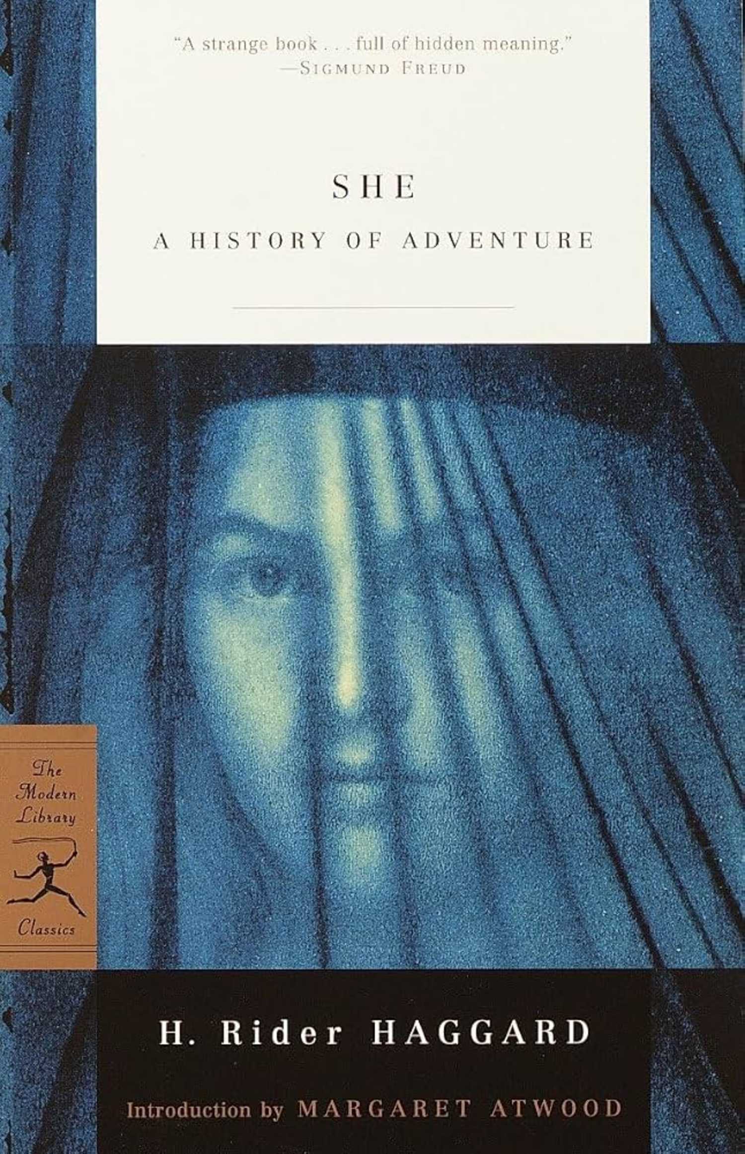She a History of Adventure book cover, a veiled woman