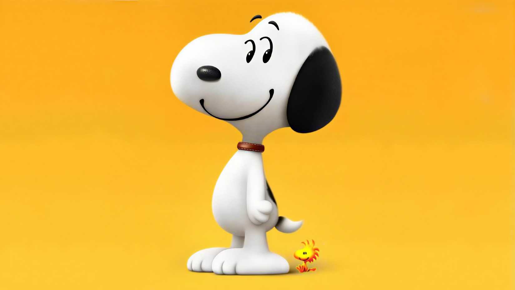 Snoopy and Woodstock smile in 3D Peanuts art