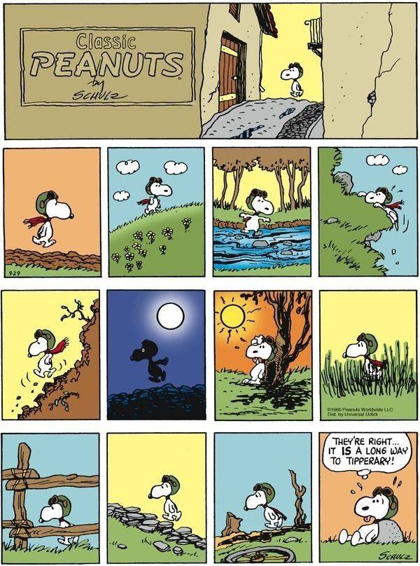 Snoopy goes on an adventure in Peanuts comic