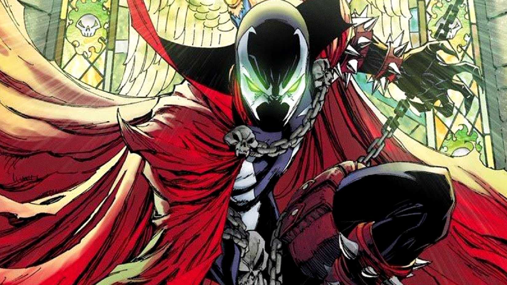 Spawn perches on a church roof