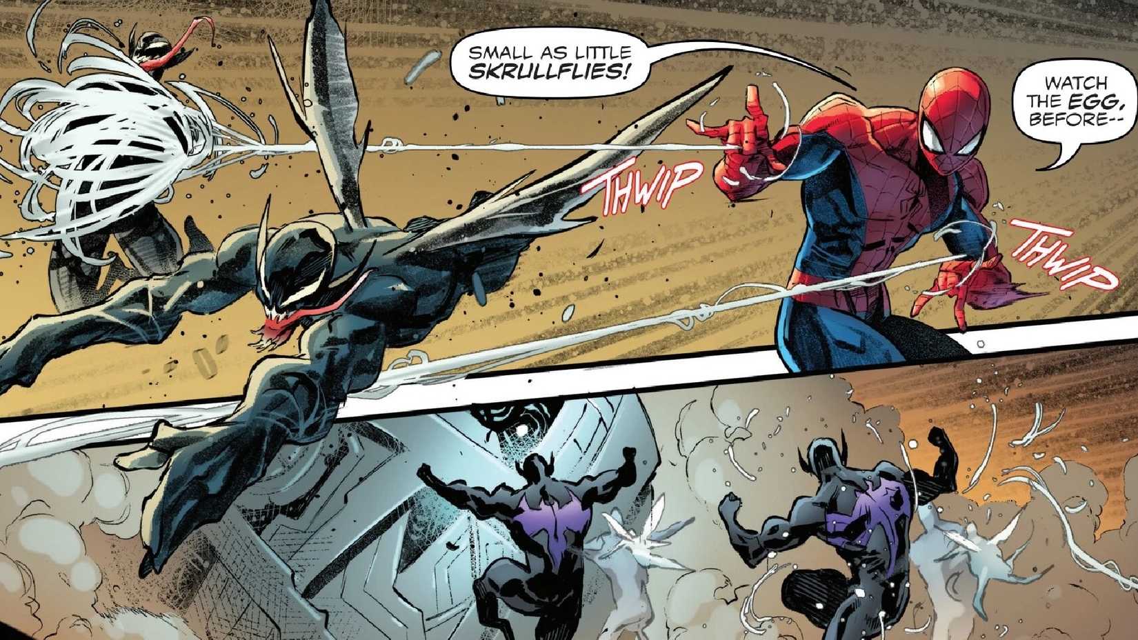 spider-man vs skrull symbiotes in venom story