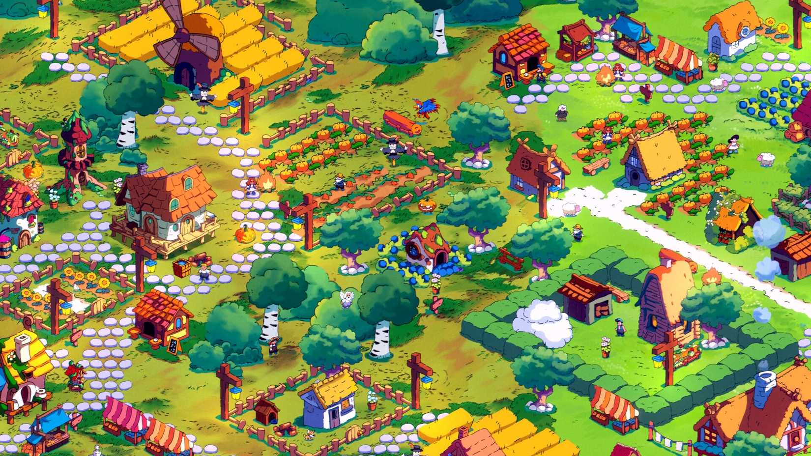 An overview of a large village in Spiritstead.