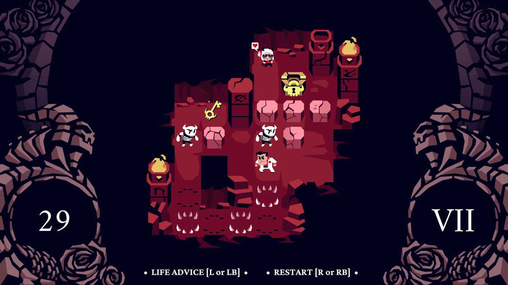 Image shows gameplay from Helltaker