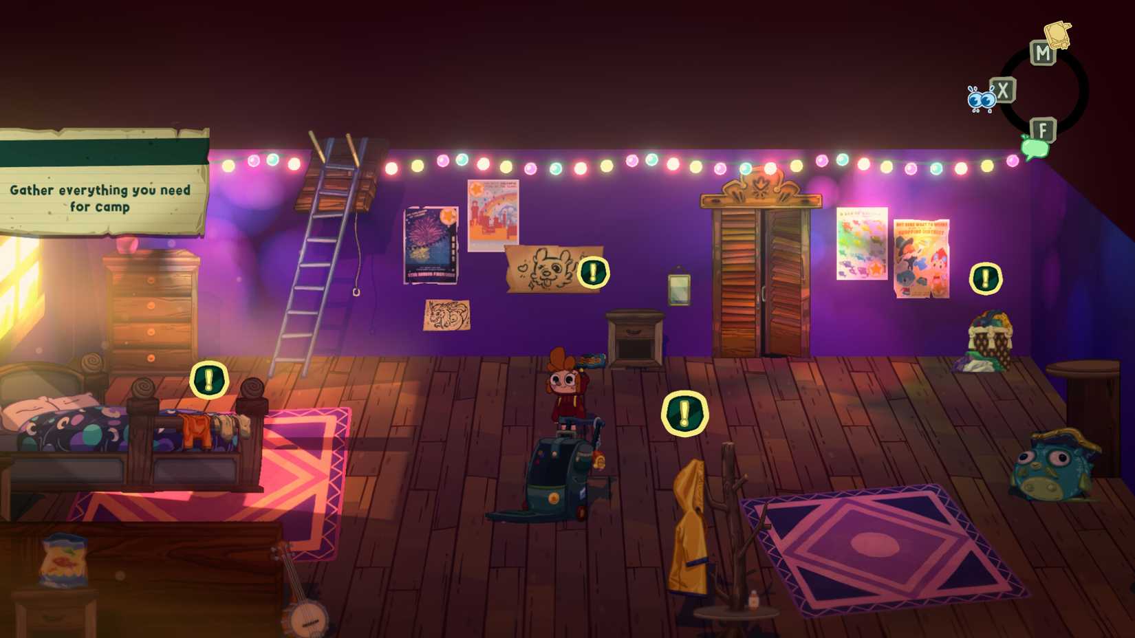 Image shows gameplay from Rainbow Billy: The Book of Fears Prologue