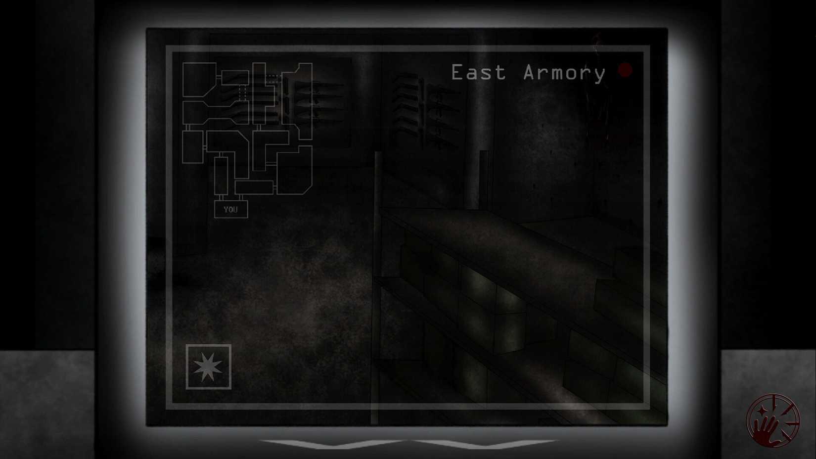 A camera view of the East Armory in SSTWL - Sector Breach.