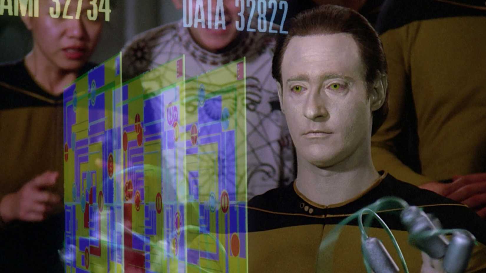 Data plays a game in Star Trek The Next Generation