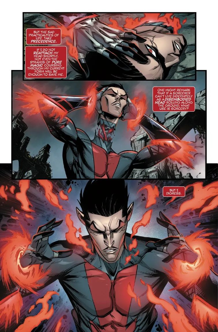 Stephen puts his head back in his body in Doctor Strange #9