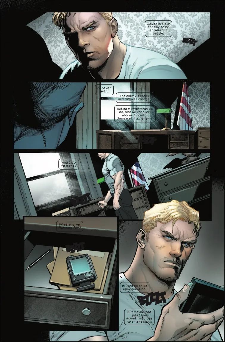 Steve Rogers checks his phone in Ultimate Impact Reborn #4