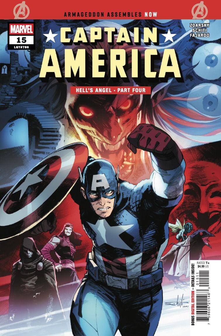 Steve Rogers runs into battle in Captain America #15 cover