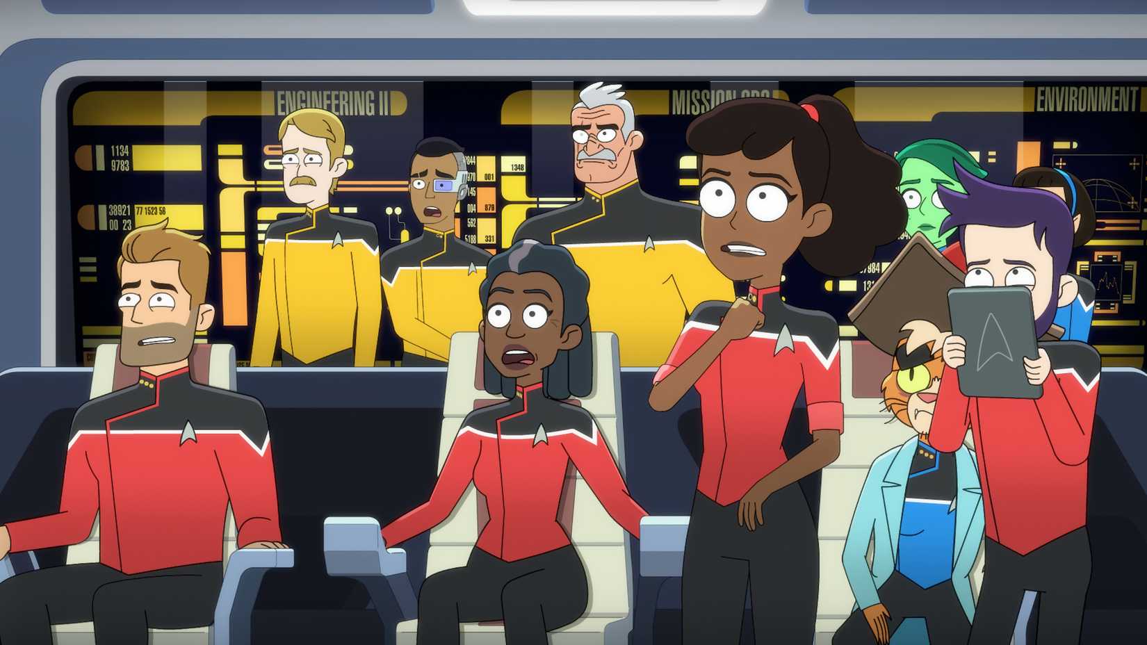 Mariner and Star Trek Lower Decks bridge Crew surprised