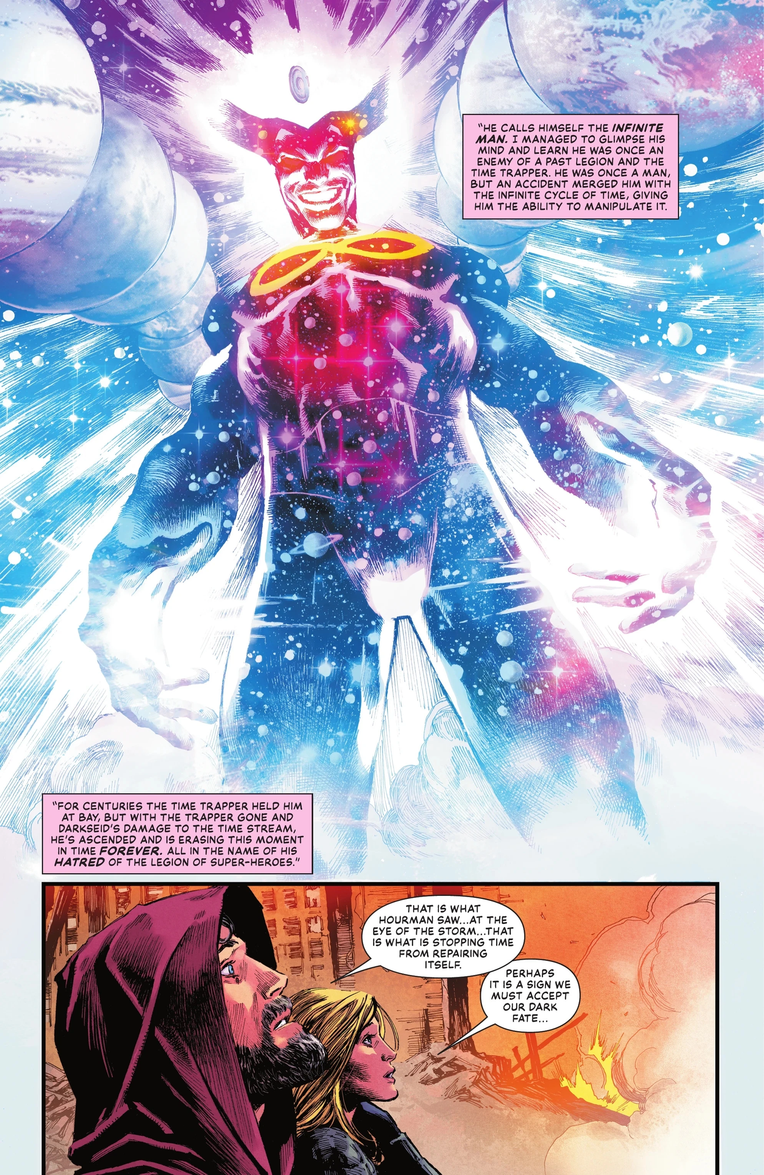 Superman meets the Infinite Man in the time stream