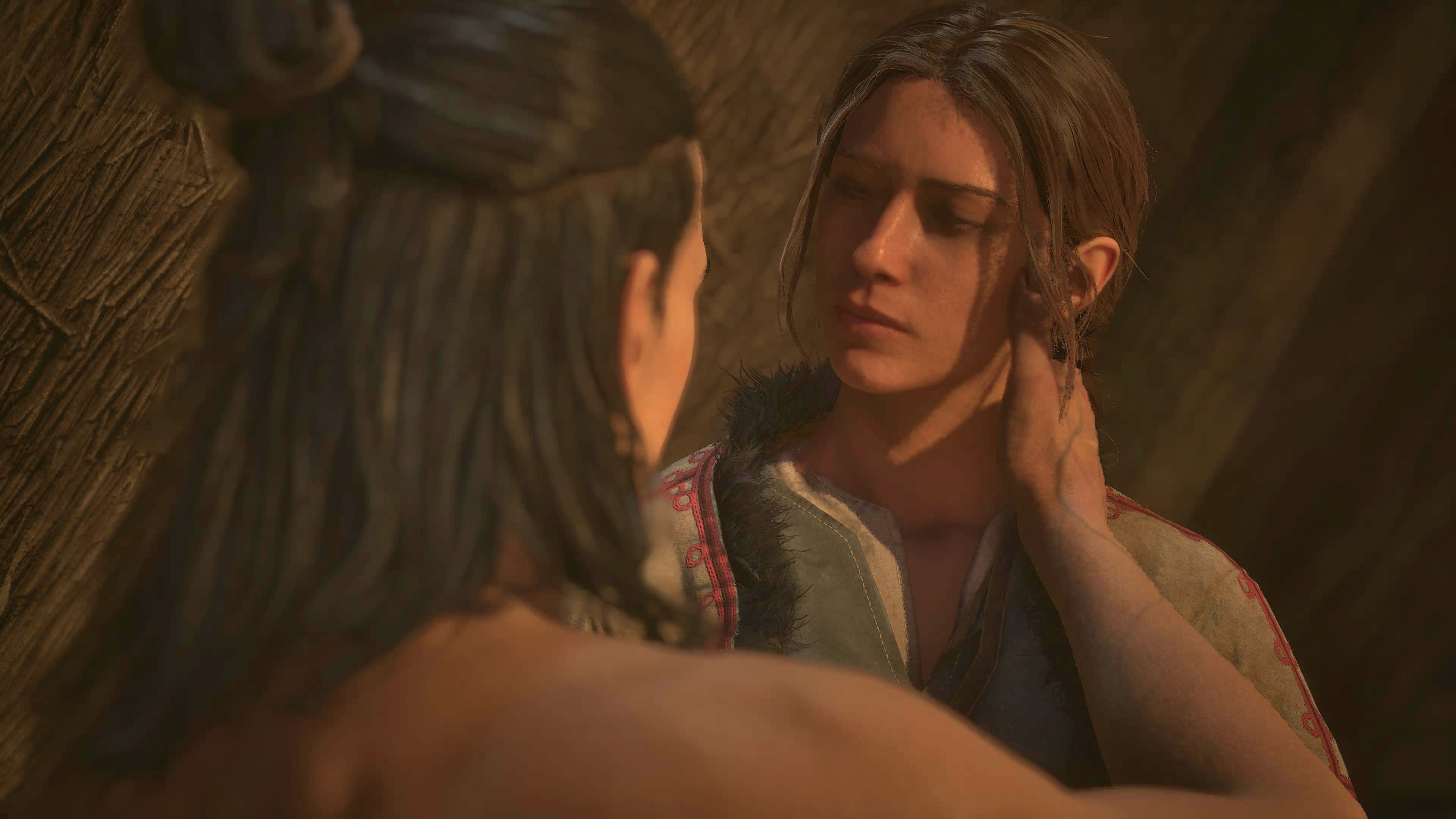 The Blood of Dawnwalker Anca and Coen going in for first kiss