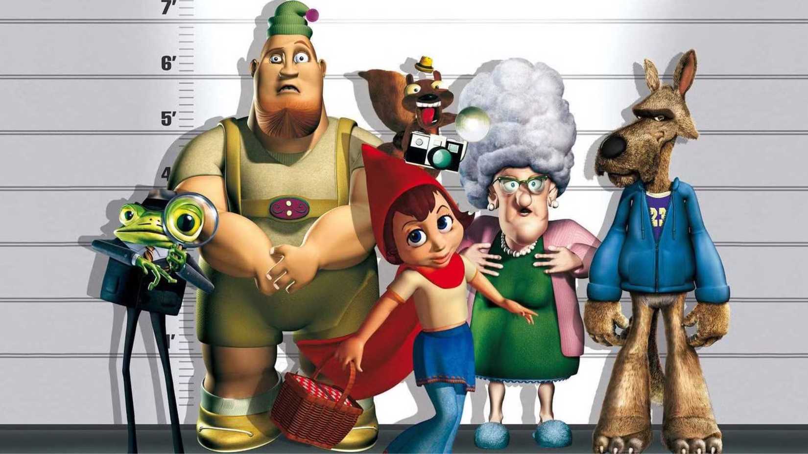 The characters of Hoodwinked in a police lineup
