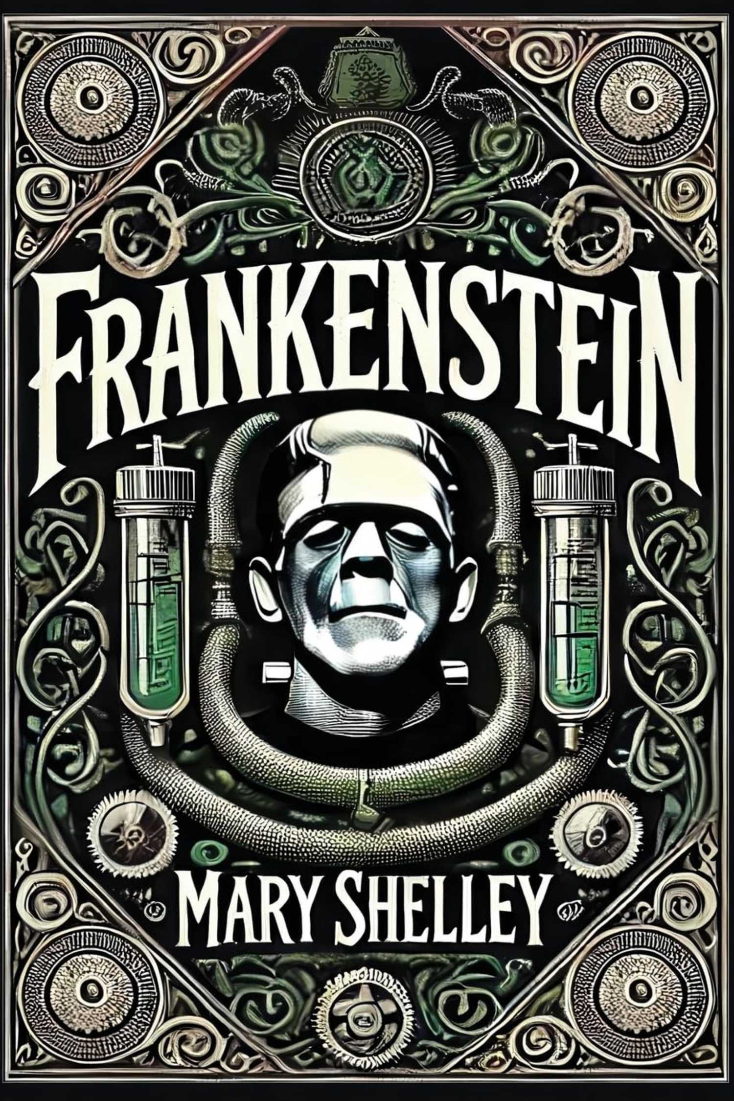 The cover of Frankenstein by Mary Shelley