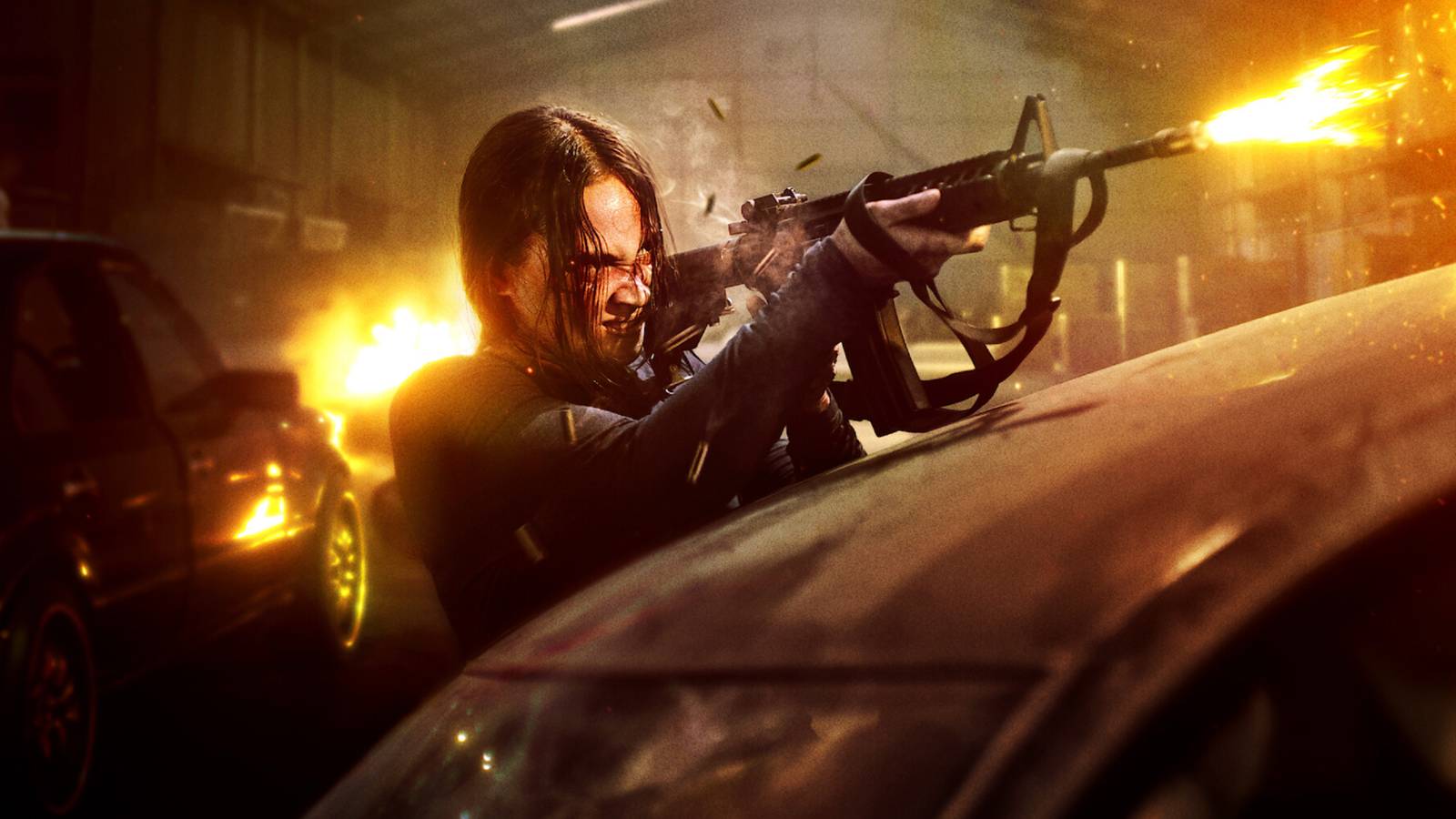 Aurora Ribero fires a gun in The Shadow Strays