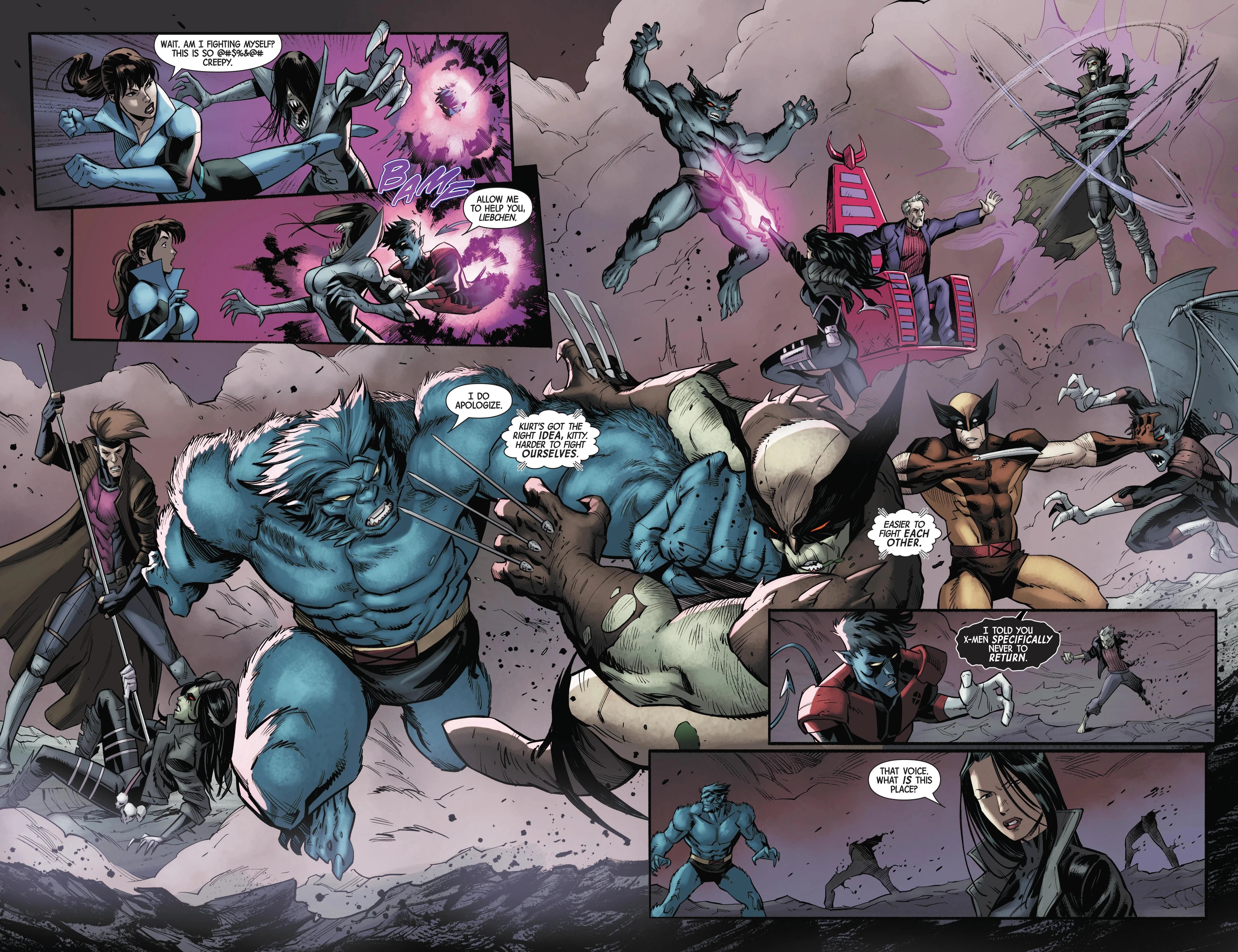 The X-Men fight their dark supernatural counterparts