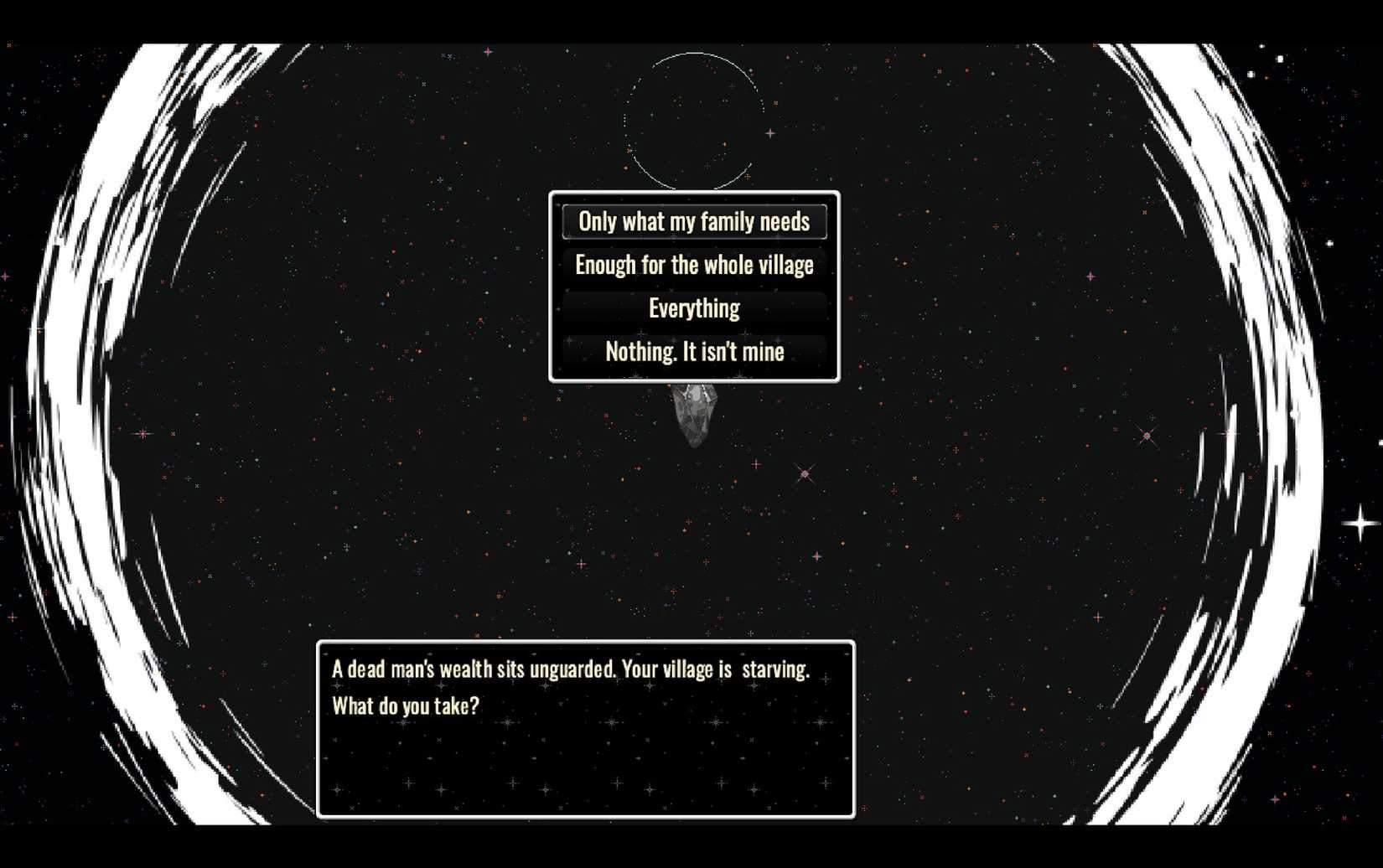 A dialogue option in This Place at the End.