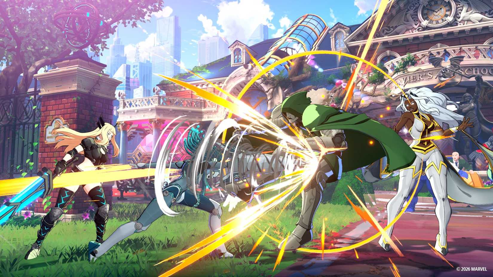 Marvel Tokon Fighting Souls Danger and Magik facing off against Doctor Doom and Storm