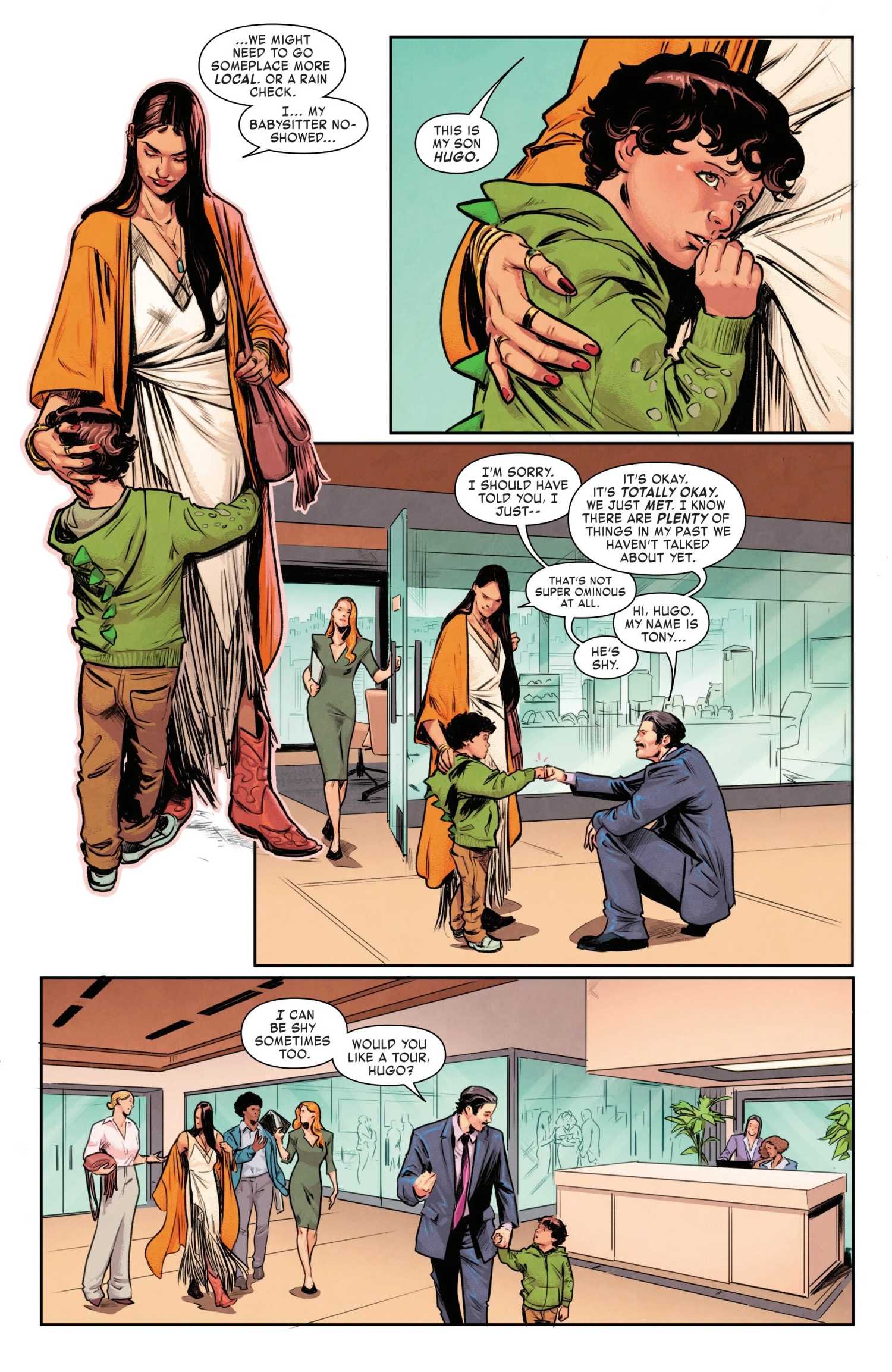 Tony Stark meets Luna's son Hugo in Iron Man #8