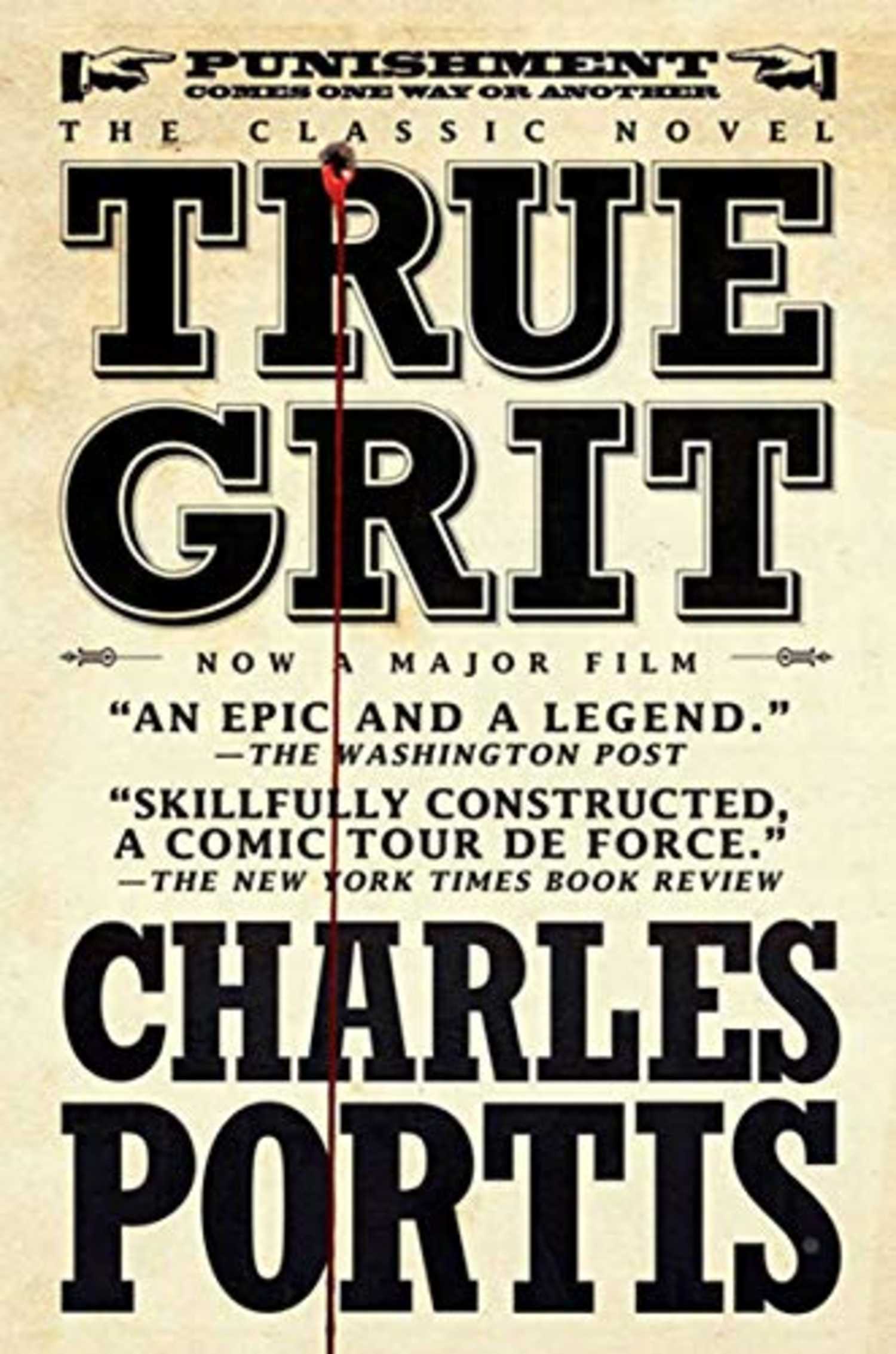 True Grit novel cover in the form of a wanted poster
