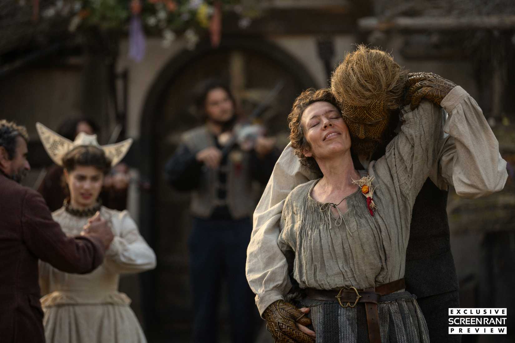 Olivia Colman dances with her Wicker Husband Alexander Skarsgård