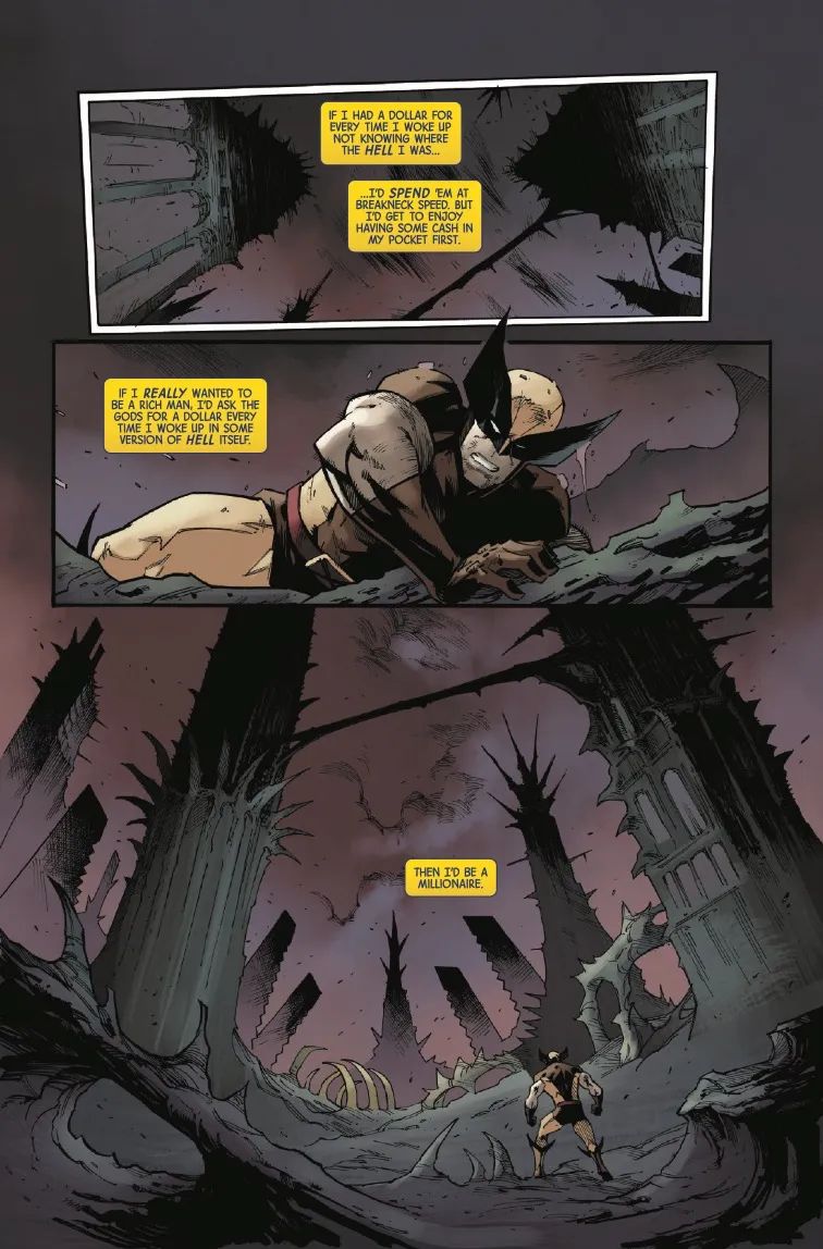 Wolverine wakes up in a dark illusion in X-Men United #6