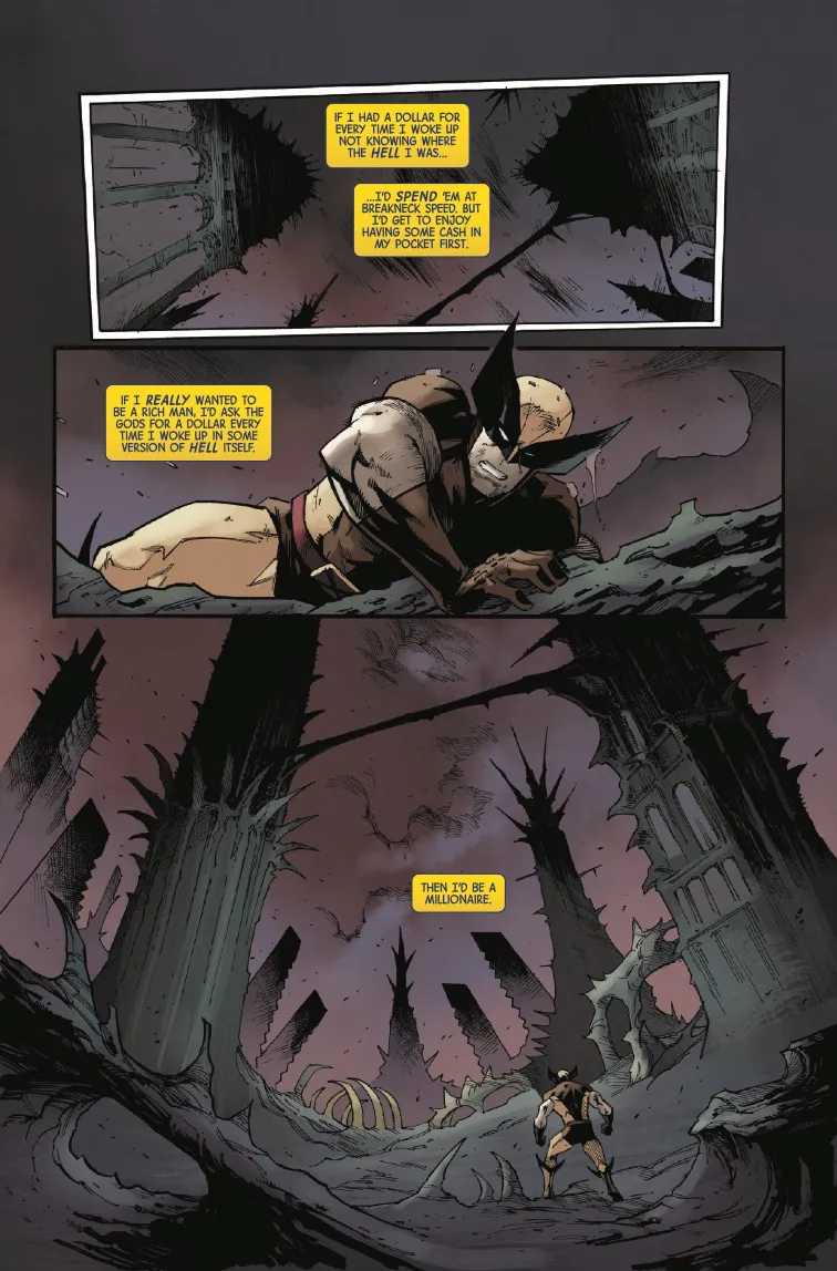 Wolverine wakes up in a dark illusion in X-Men United #6