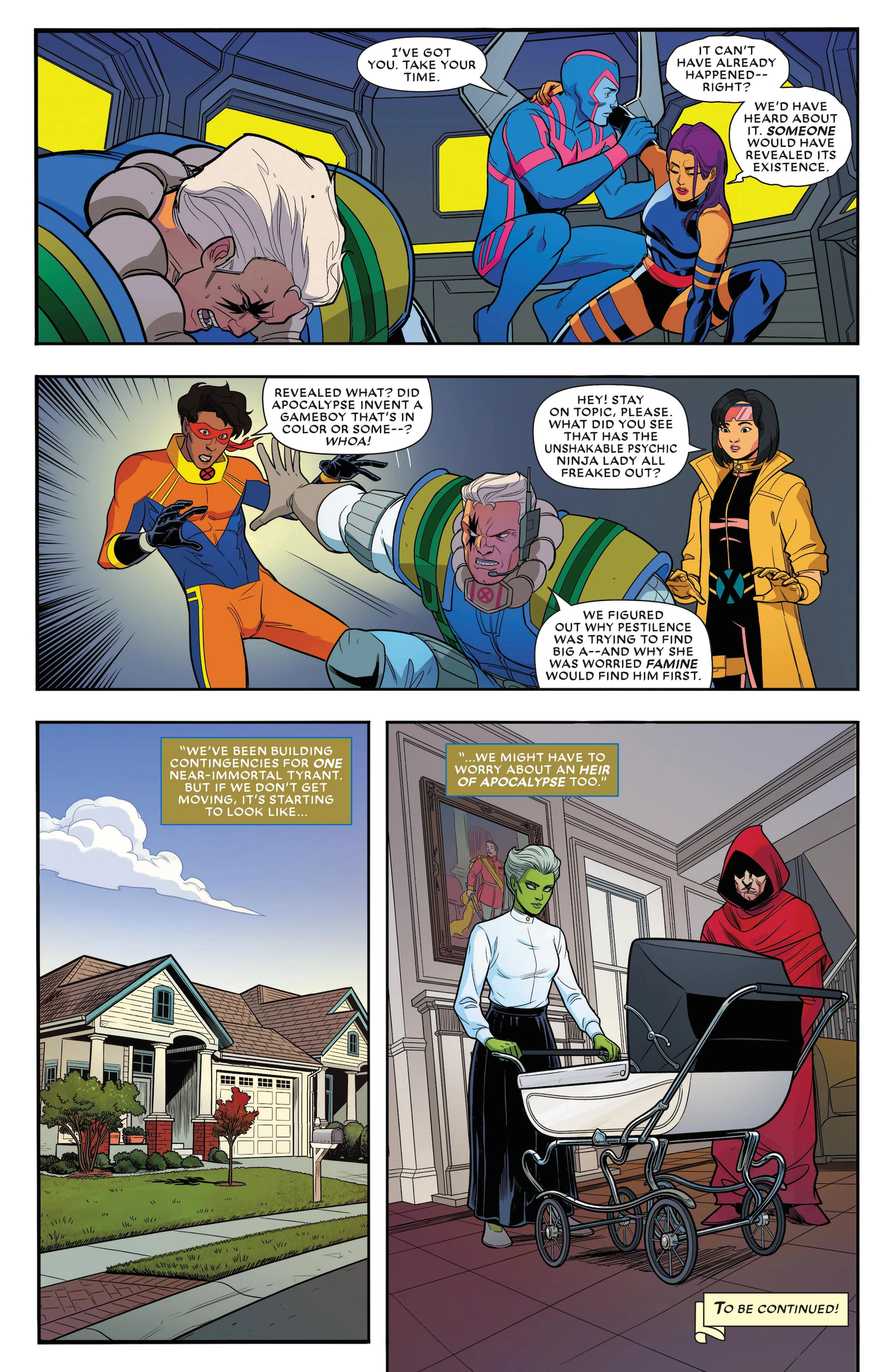 X-Men 97 Season Two #3 final page, revealing that there's an infant "heir of Apocalypse"