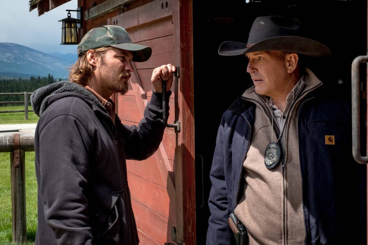 Kevin Costner as John Dutton in the most famous scene from Yellowstone