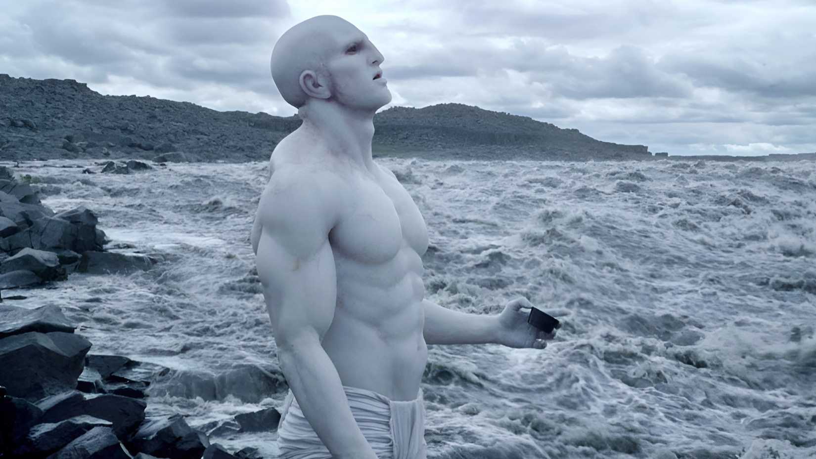 An engineer sips water at the outset of Ridley Scott’s Prometheus