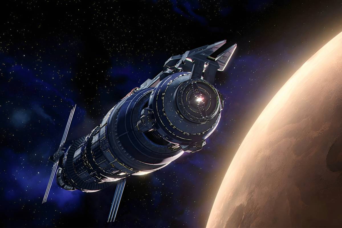 Babylon 5 reboot concept art showing the station