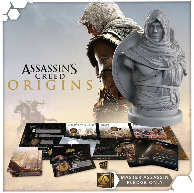 Image shows the Origins components from Assassin's Creed® Animus - The Board Game