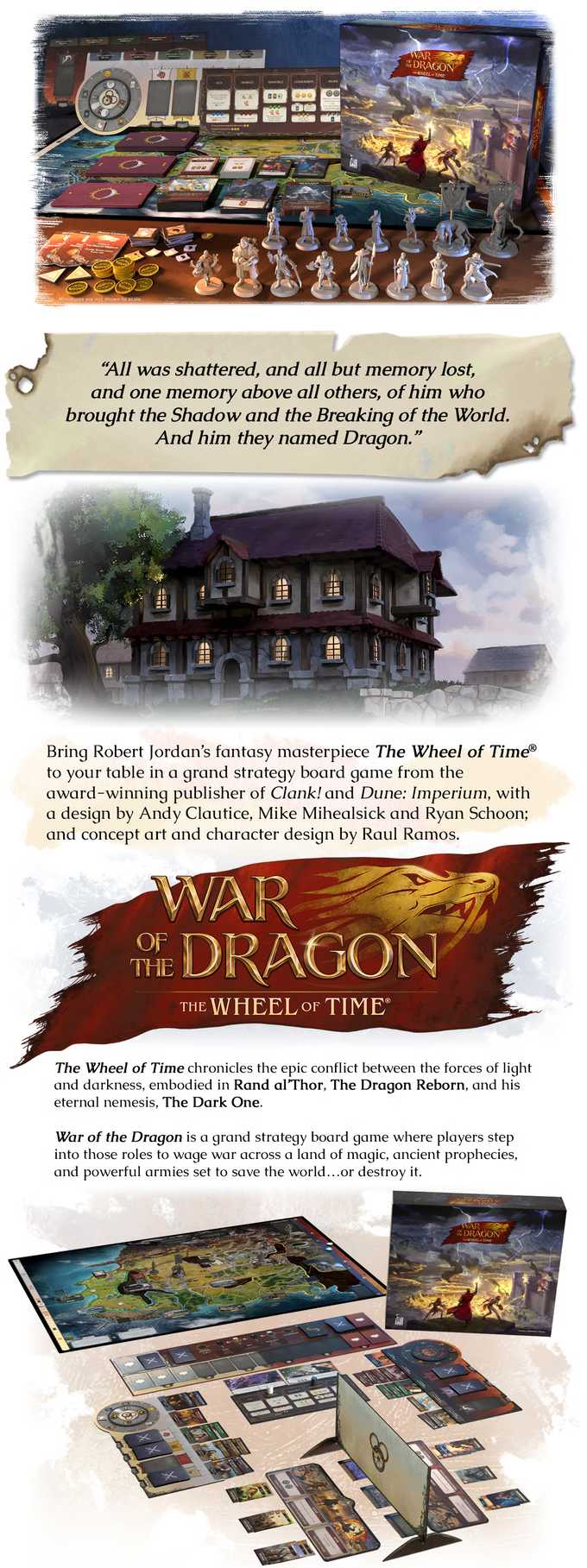 Image shows the Kickstarter campaign for War of the Dragon: The Wheel of Time