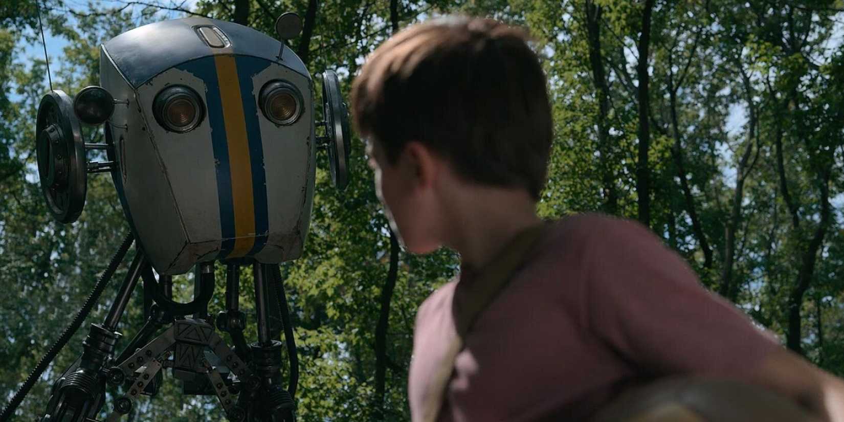 A boy with a robot in Tales from the Loop