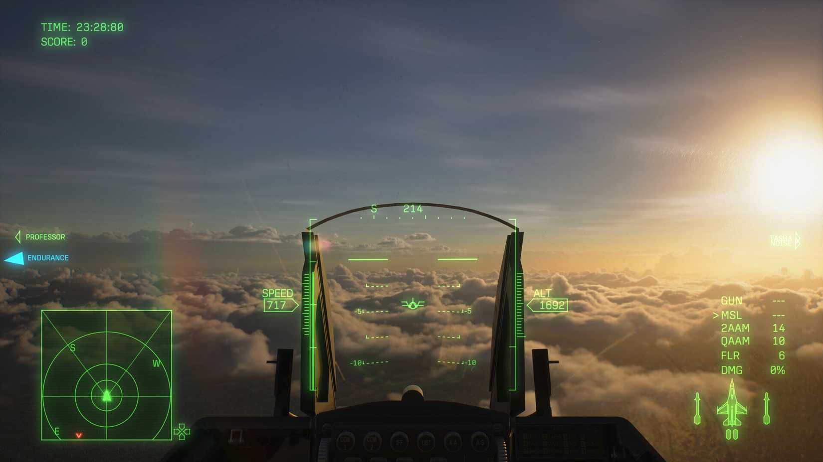 Ace Combat 8 Sunset view from jet plane