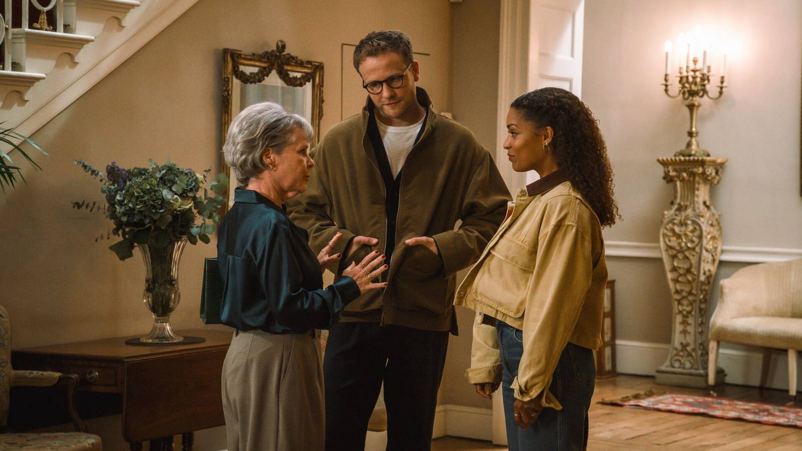 Ada speaking with Tommy and Tuppence in Agatha Christie's new series