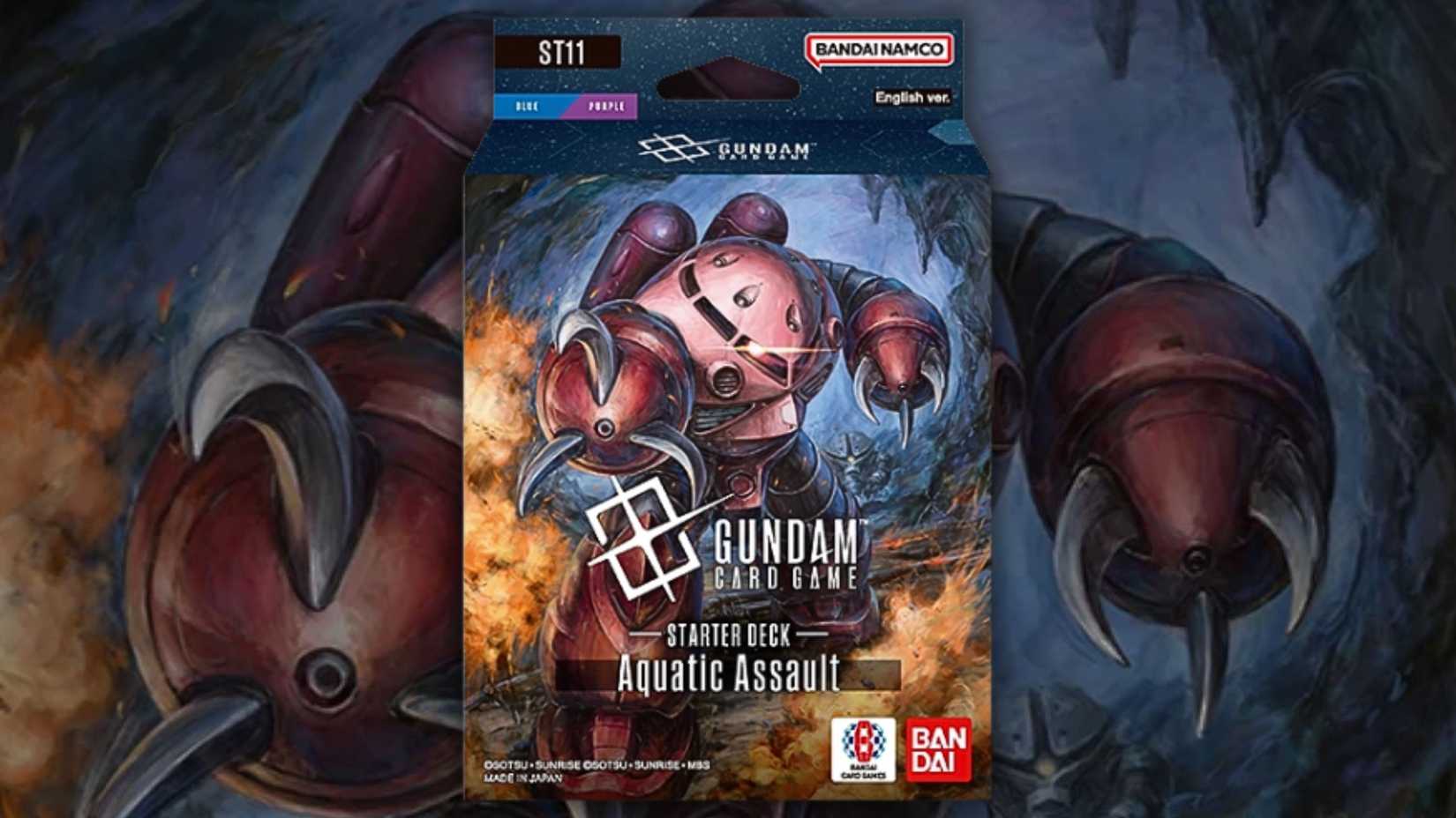 An image of the Aquatic Assault starter deck for the Gundam Card Game